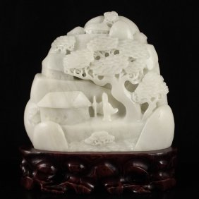 $120,000 Chinese Boulder Jade Statue/Sages & Pine Tree (1 of 6)