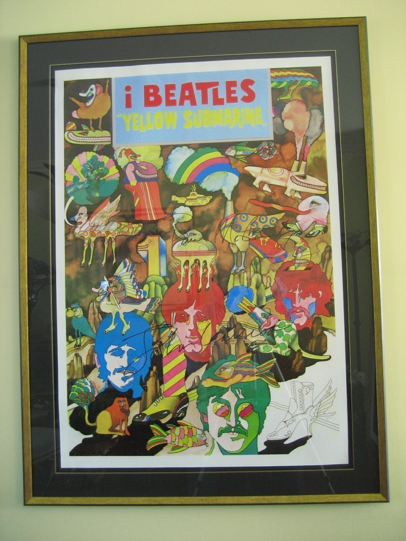 Yellow Submarine Poster signed  Lennon/McCartney COA (1 of 4)