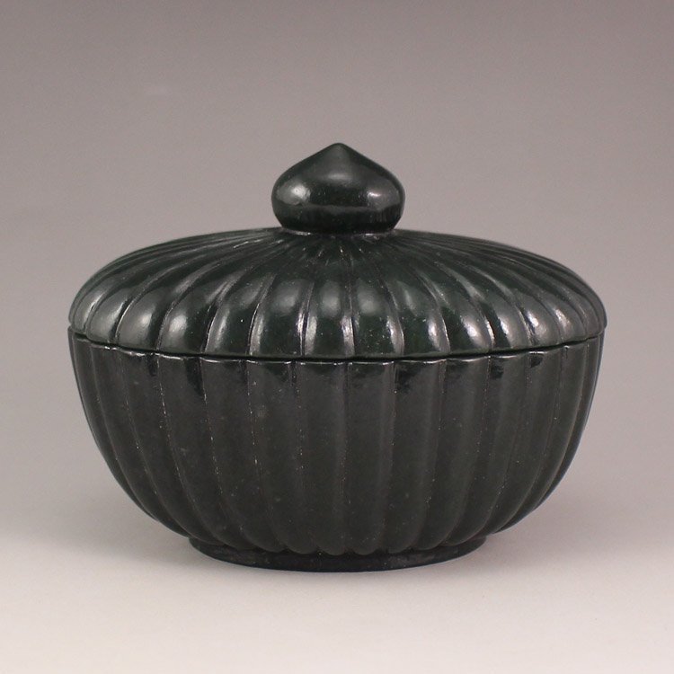 Exquisite Chinese Natural Deep Green Jade Qing Box GEM (1 of 8)