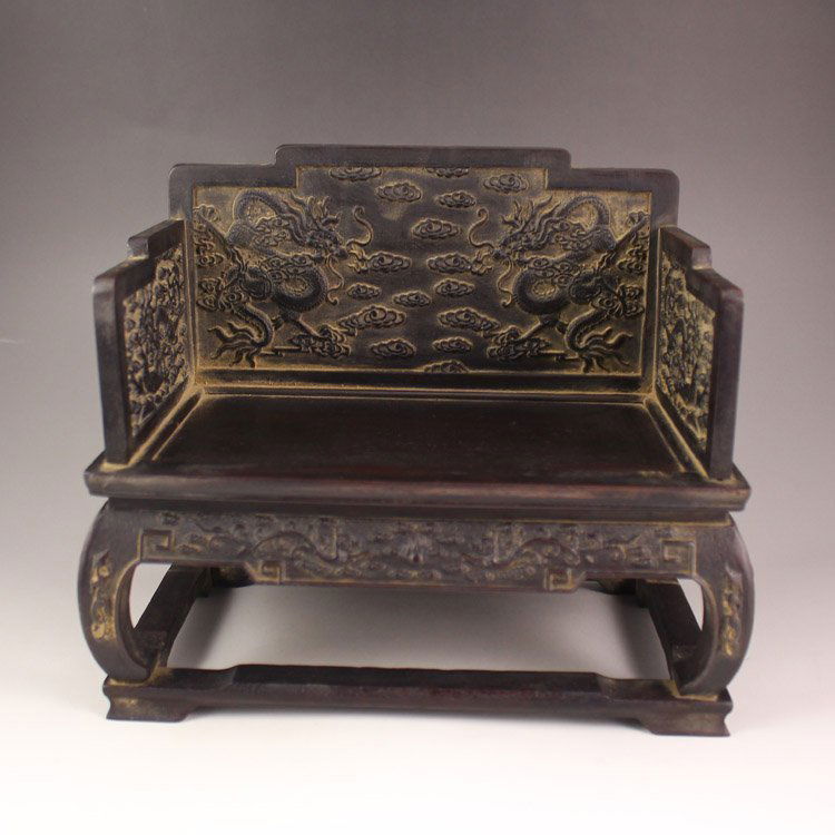Chinese Natural Zitan Wood Carved Chair Model Stand (1 of 5)