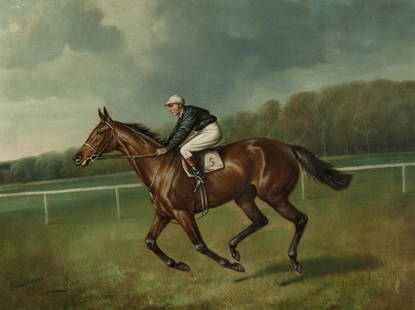 WINNING THE DERBY, John Alfred Wheeler, John Beer: John Alfred Wheeler SANSOVINO, John Beer,Sansovino Winning The Lord Derby's Derby Oil on canvas, 19" x 25 1/2" Signed, inscribed & Watercolor, 10" x 14" Signed, inscribed