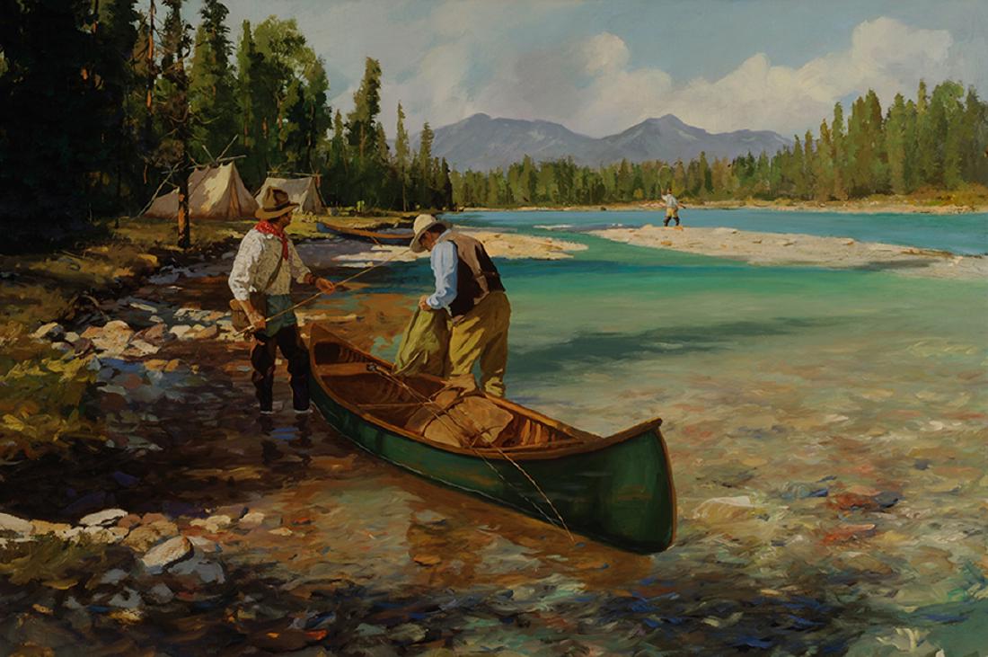 Brett James Smith - Ready to Fish: Brett James Smith (American, born 1958) READY TO FISH $10,000. - 15,000. Oil on linen canvas, 20" x 30" Signed $10,000. - 15,000.