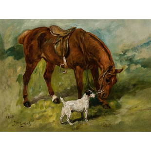 John Emms - Paddy & Ned: John Emms British, 1843-1912 Paddy & Ned Oil on canvas Signed, dated 1894 & inscribed "Paddy" and "Ned"