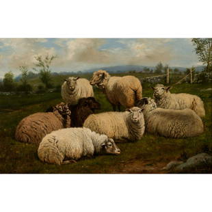 Arthur-Fitzwilliam Tait - Noonday Rest: Arthur-Fitzwilliam Tait British/American, 1819-1905 Noonday Rest Oil on canvas mounted on board Signed & dated 1896, inscribed en verso Inscribed en verso: "1896. 'Noonday Rest' Putnam Co., N.Y. near