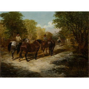 John Frederick Herring Jr. - Country Gentlemen Going: John Frederick Herring Jr. British, 1820-1907 Country Gentlemen Going Out Oil on canvas Signed & dated 1849