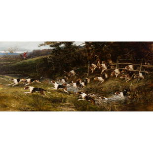 Heywood Hardy - Hounds of the Tickham Hunt, Kent: Heywood Hardy British, 1842-1933 Hounds of the Tickham Hunt, Kent Oil on canvas Signed Provenance: Christie's New York, Decembner 5, 2003, Lot #67 Beginning in the mid-19th century, Charles