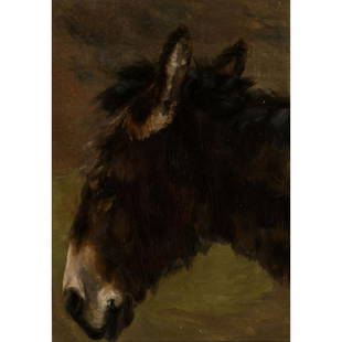 Frederick Whiting - A Donkey Study: Frederick Whiting British, 1874-1962 A Donkey Study Oil on canvas Signed en verso