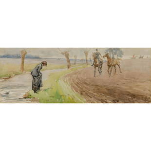 Lionel D.R. Edwards - A Country Gentleman: Lionel D.R. Edwards British, 1878-1966 A Country Gentleman's Assitance Watercolor Signed, dated '05