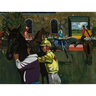 George Claxton - To the Track, Keeneland: George Claxton American, 1947-1995 To the Track, Keeneland Oil on canvas Signed & dated '93