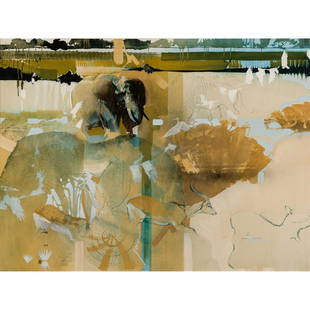 Keith Joubert - Linyanti: Keith Joubert South African, 1948-2013 Linyanti Oil on canvas Inscribed en verso In Northern Botswana the Linyanti River forms a natural border between Namibia and Botswana. The river follows a fault