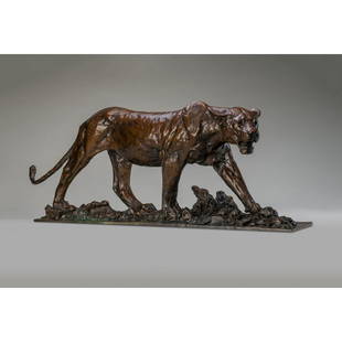 Peter Brooke -Tiger: Peter Brooke British, b. 1965 Tiger Bronze Signed 'Brooke', dated 1998, edition 5/9