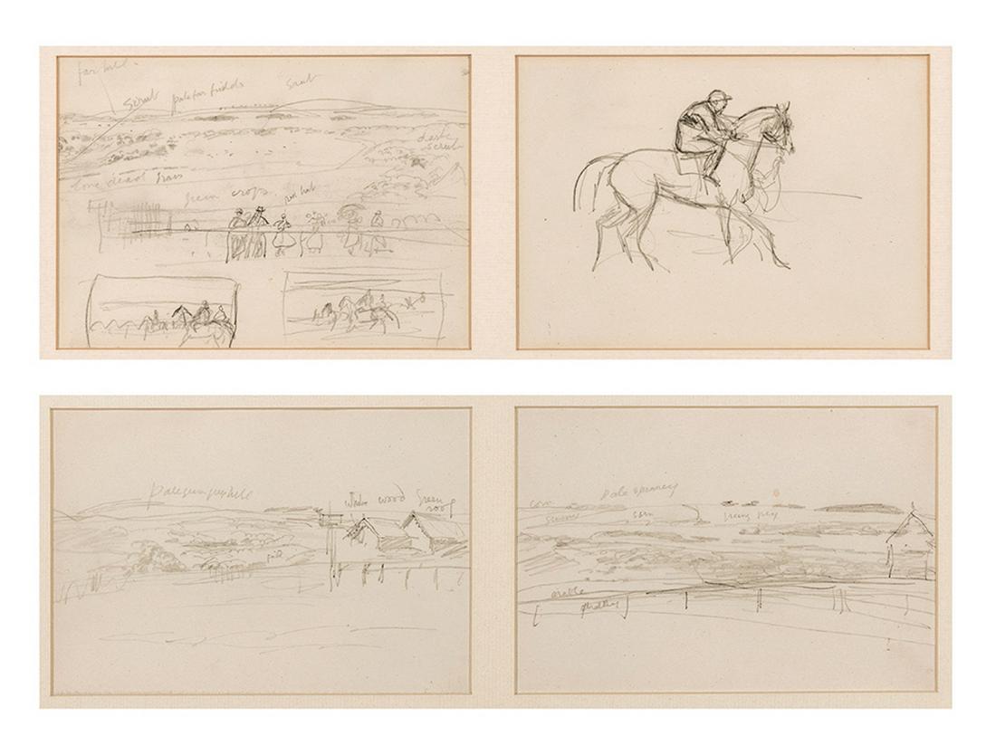 Sir Alfred J. Munnings  - Racing Drawings (2) (1 of 4)