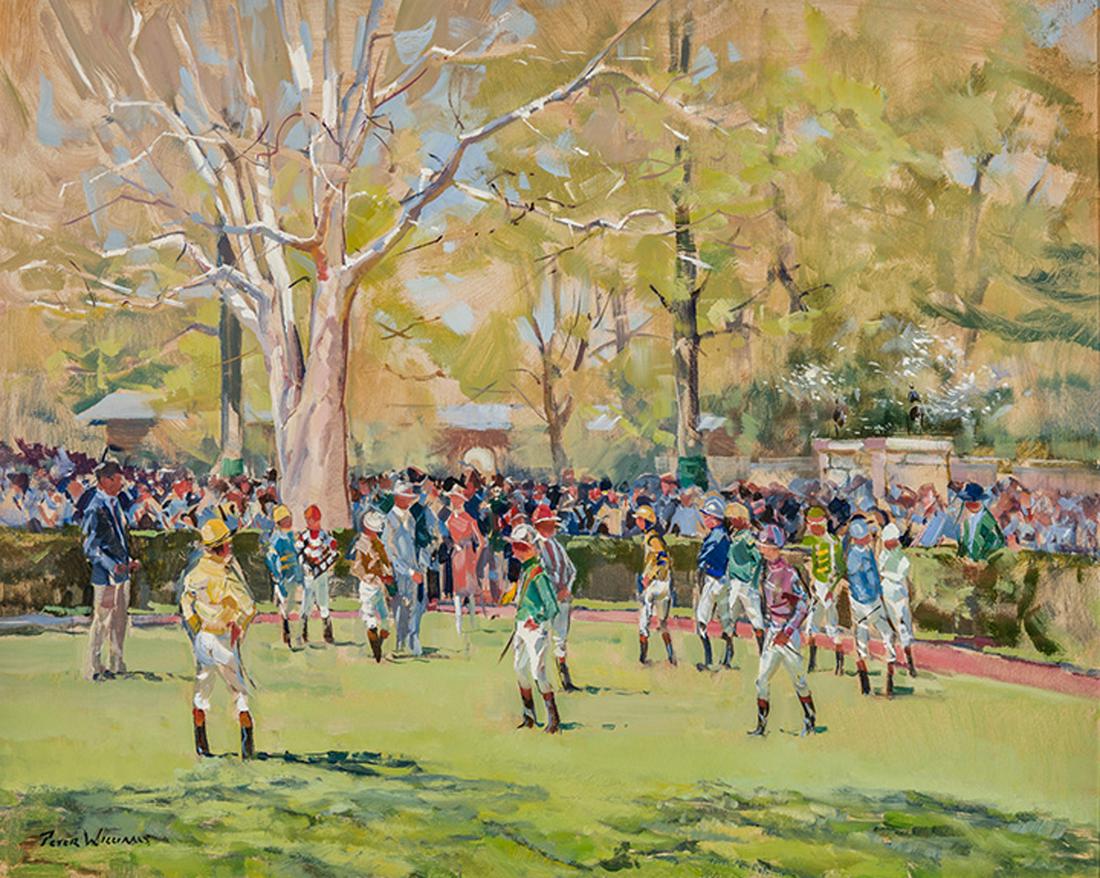 Peter Williams - Keeneland Walking Ring: Peter Williams - New Zealand/American, 1934-2018 Keeneland Walking Ring Oil on canvas 24" x 30" Signed