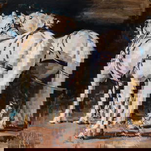Diana Tremaine - LOOKING FORWARD: Oil on canvas Signed, titled, dated 2023 versoDiana Tremaine(American, born 1964)Growing up in New York City, Tremaine was greatly influenced by an aunt and uncle's well-known contemporary art collect
