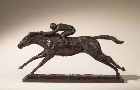 Mark Coreth - RACING FRANKEL: Mark Coreth (British, born 1958)RACING FRANKELBronze, 28" x 16" x 8", edition 1 of 9Signed$25,000. - 30,000.Prince Khaled Abdullah and Lord Grimthorpe invited a number of the top equestrian sculptors