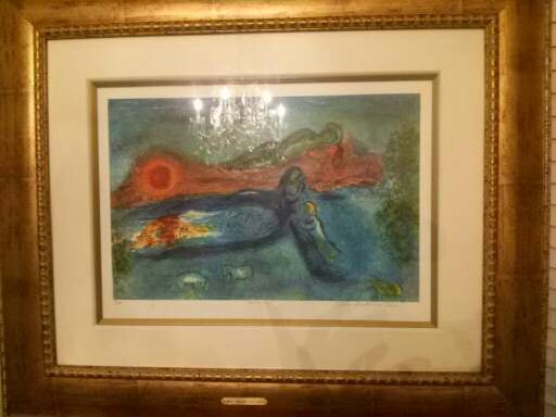 Marc Chagall Daphnis & Chloe " Dorcon's Death ": Daphnis & Chloe Limited Edition Lithograph Print Marc Chagall Art Work Facsimile From Plate.Unsigned but Numbered, dated and title of work is written in Pencil across the bottom margin. At the bottom 