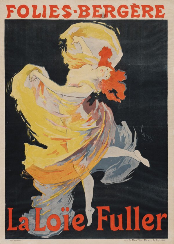 JULES CHERET (French 1836-1932) 1893 "La Loïe Fuller": JULES CHERET (French 1836-1932) 1893 "La Loïe Fuller" Reproduction poster. Item measures 24"H X 18"W