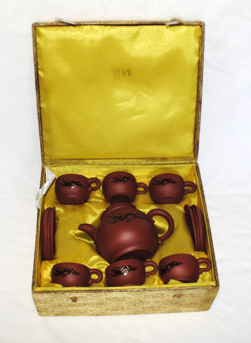 Old YiXing ZiSha TeaPot 1Set: L ï¼š 6. 25 ï¼‚