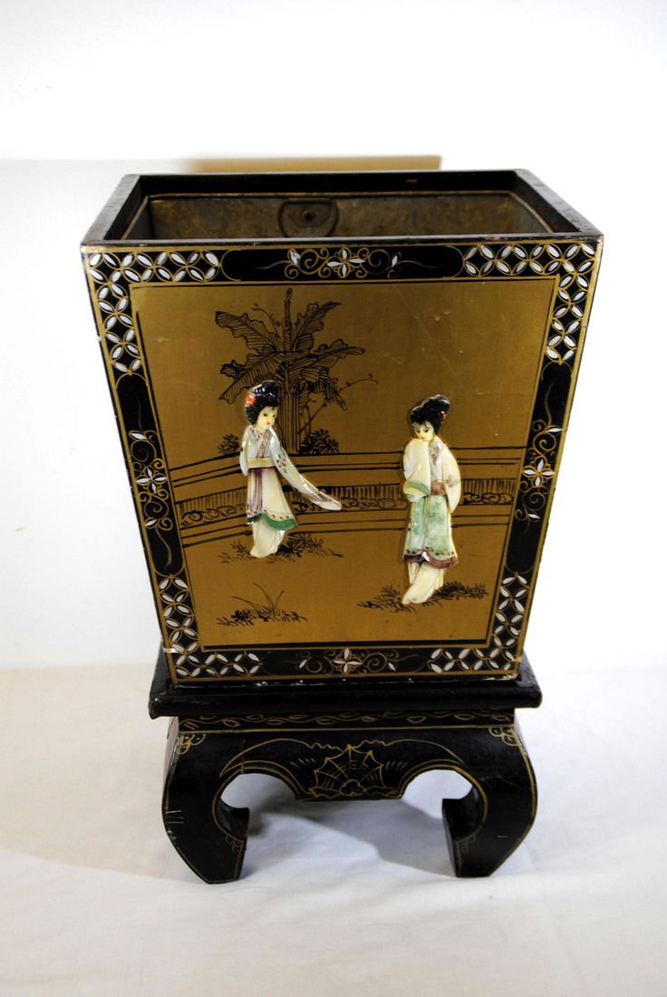 Chinese  Wood and Iron Flower Pot (1 of 5)