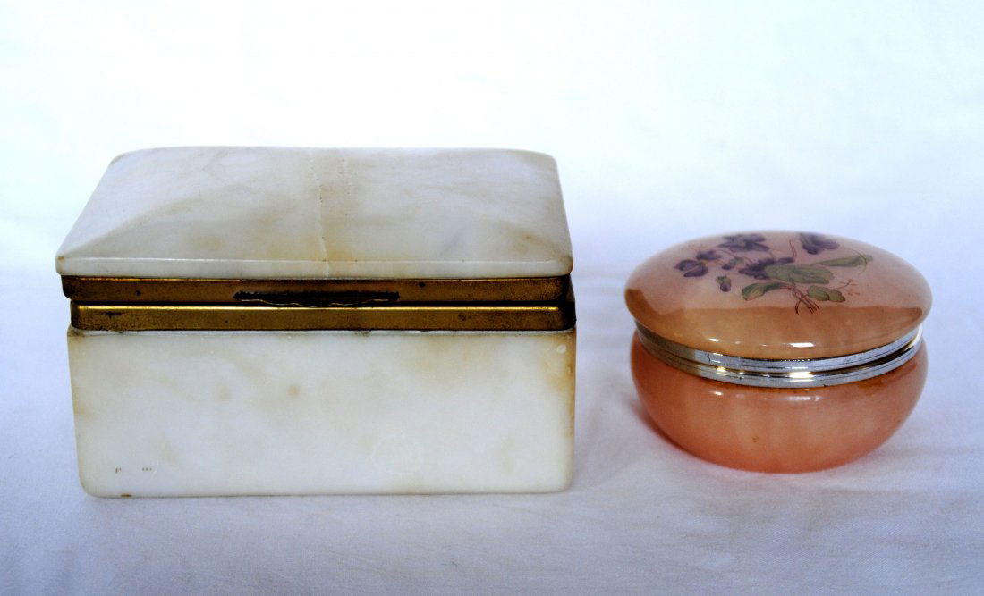 Old Italian Marble Jewelry Box  2 Pcs (1 of 4)