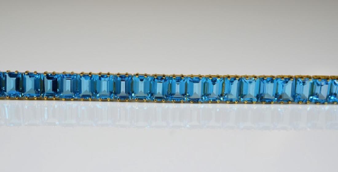 GOLD & BLUE TOPAZ LINE BRACELET (1 of 3)
