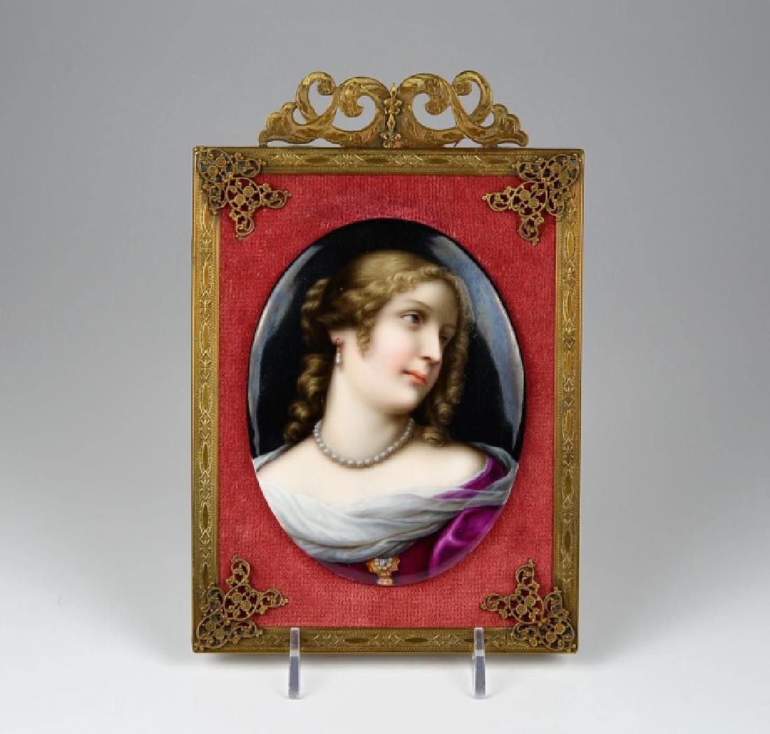 CONTINENTAL HAND PAINTED PORCELAIN PLAQUE (1 of 2)
