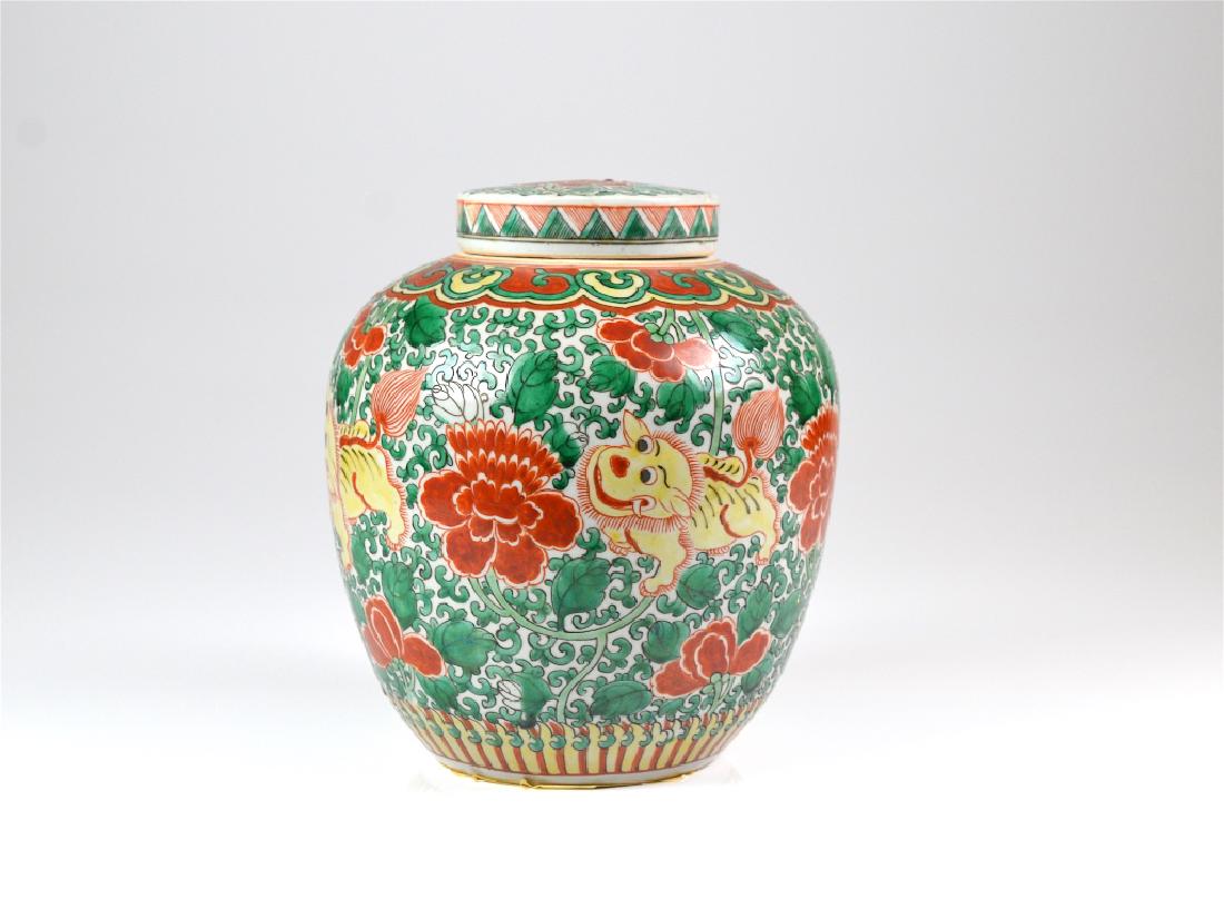 CHINESE SANCAI GLAZED PORCELAIN JAR (1 of 7)