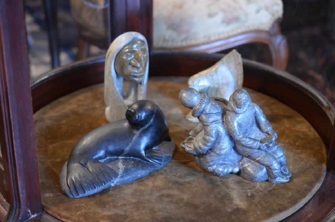LOT OF INUIT SOAPSTONE CARVINGS (1 of 1)