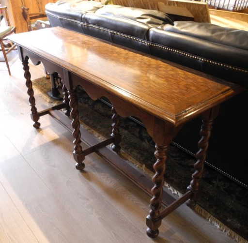 Oak Console Table With Barley Twist Supports