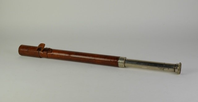 LEATHER CASED ONE DRAW TELESCOPE (1 of 3)