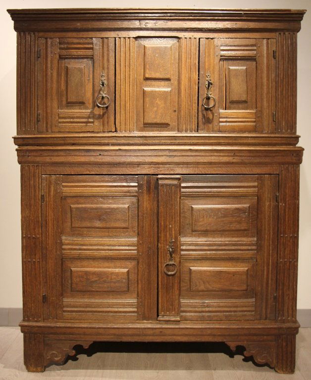 DUTCH OAK COURT CUPBOARD DATED 1657 (1 of 4)