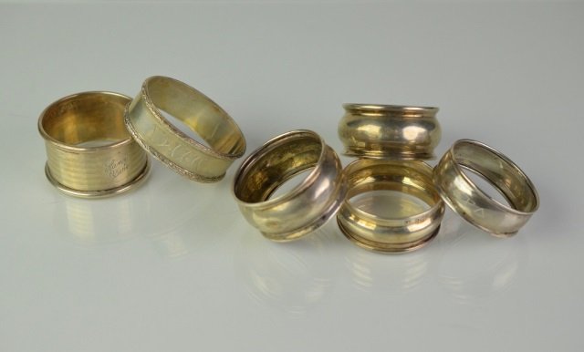 SIX SILVER NAPKIN RINGS (1 of 1)