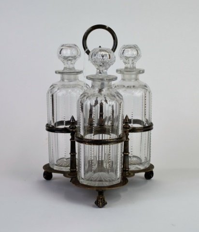 HUKIN & HEATH SILVER PLATE DECANTER SET (1 of 4)