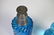 THREE BLUE GLASS VANITY BOTTLES - 2