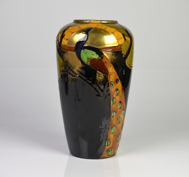 CONTINENTAL ART NOUVEAU MAJOLICA VASE (1 of 3)