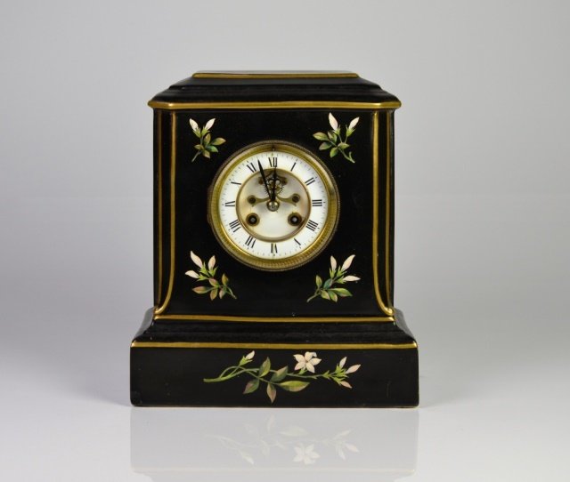 VICTORIAN PORCELAIN MANTLE CLOCK (1 of 3)