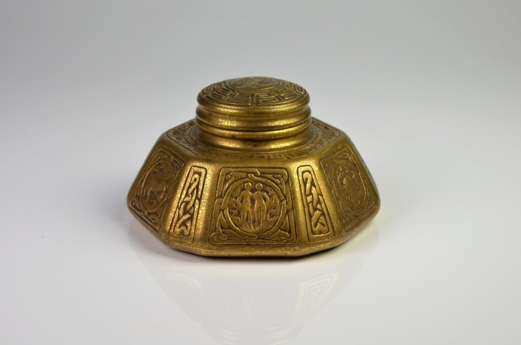 TIFFANY STUDIOS BRONZE INK POT (1 of 5)