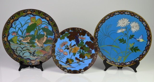 THREE JAPANESE CLOISONNE DISHES (1 of 1)