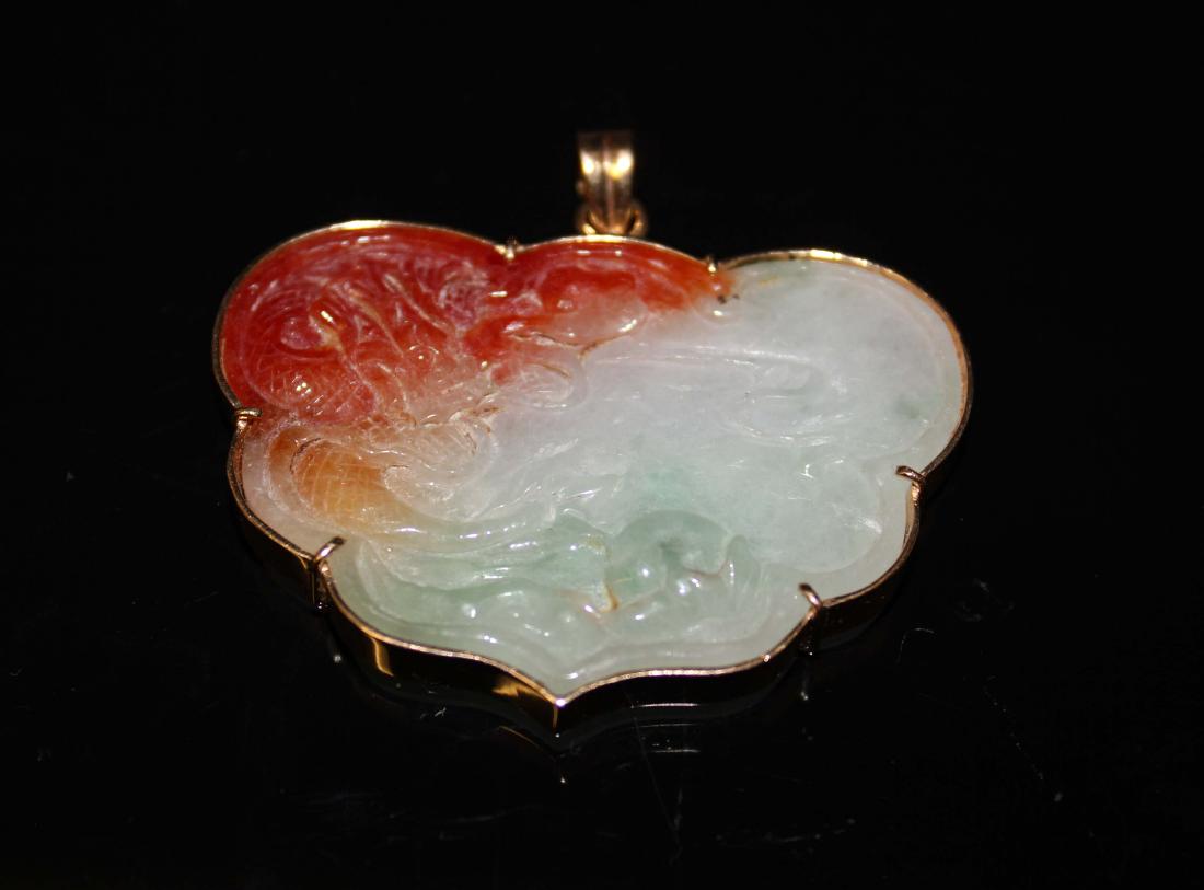 JADE WITH 14K GOLD PENDANT LARGE (1 of 8)