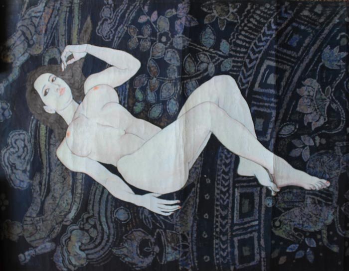 Wang Xiao Peng Nude: Wang Xiao Peng Nude Chinese Painting Ink on paper , Sined and seal 72x51cm(28 1/2x20 1/4in) 王曉鵬 毕业于山西师大临汾师