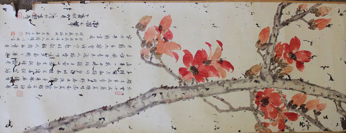 Chen Chi Xiu and Another Artist Three Chinese: Chen ChiXiu Three Chinese Paintings Landscape Hanging Scroll, Paper, Signed and Seals Condition： All Damaged 1. 71x36cm (28x14 1/2in) 2. 96x38cm (37 3/4x15in) 3. 93x33cm (36 1/2x13in) 陳&