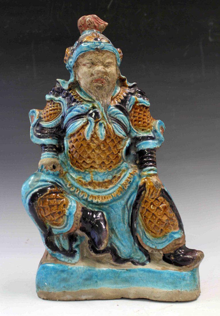 CHINESE FAHUA PORCELAIN FIGURINE: "A Chinese Fahua Porcelain Figurine,