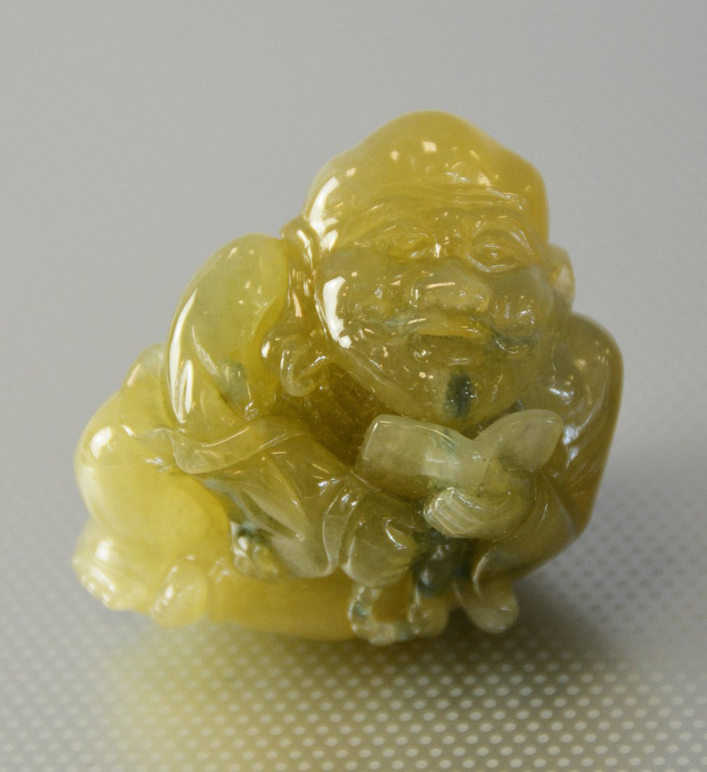 CHINESE THREE COLOR JADEITE BUDDHA CARVED: "Guarantee Grade A jadeite or refun