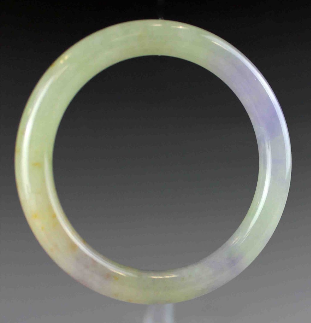 CHINESE LAVENER JADEITE BANGLE: "Accompanied by A Lab Certificate GIA