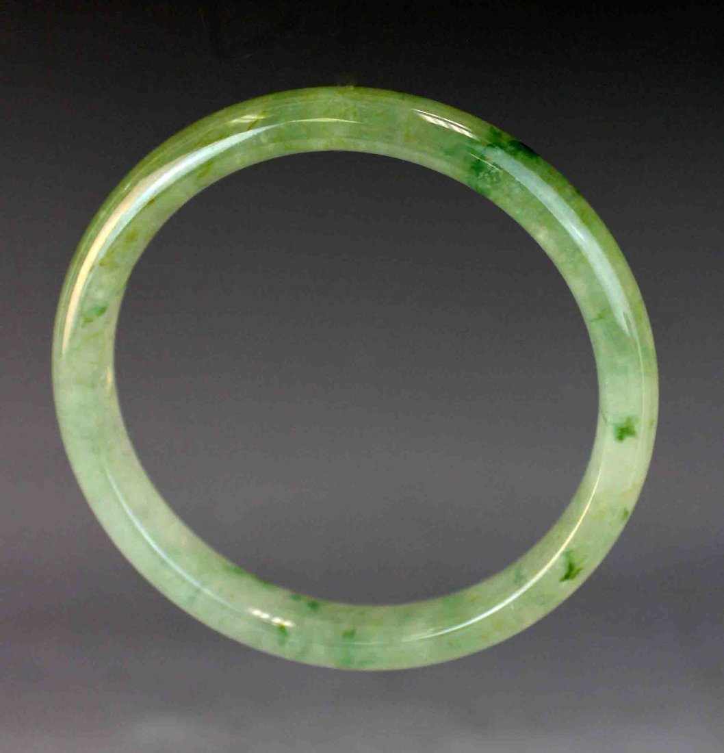CHINESE TRANSLUCENT JADEITE BANGLE: "Guarantee Grade A jadeite or refun