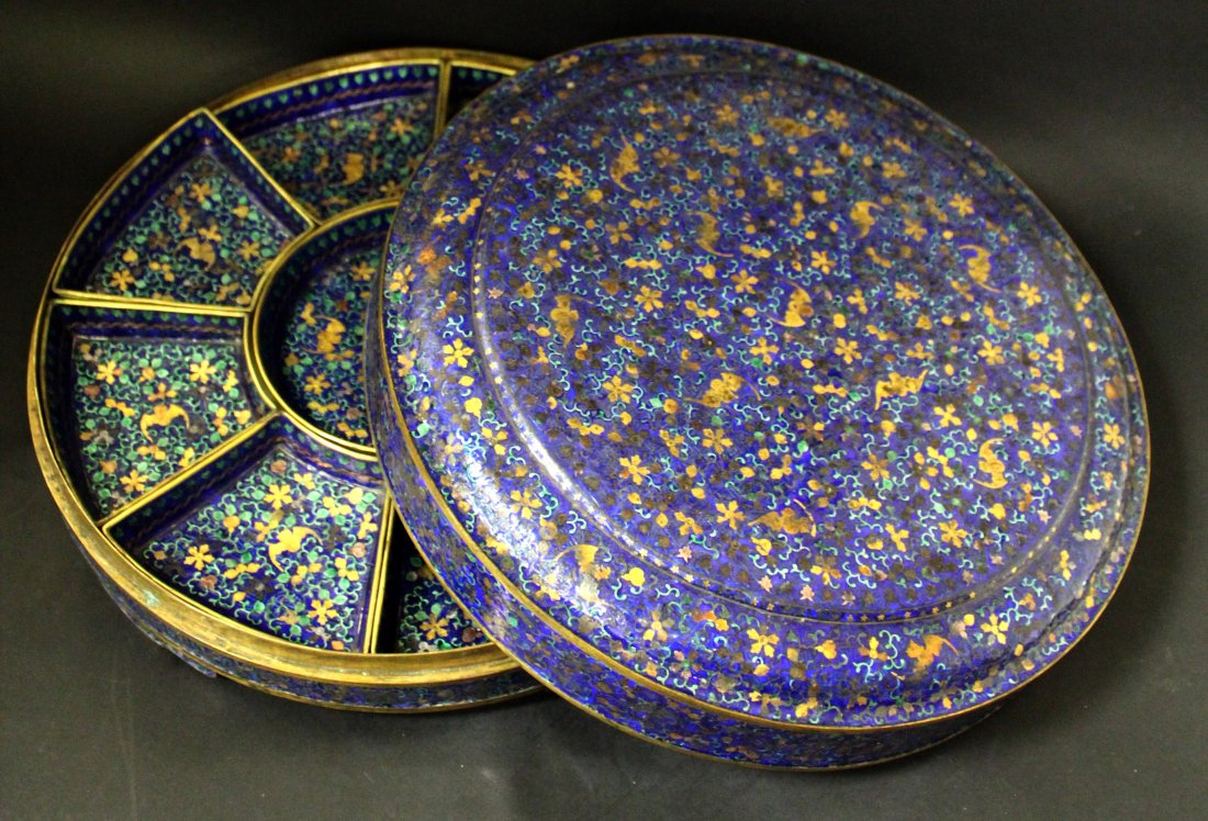 A CHINESE LARGE COPPER FETAL ENAMEL CANDIES BOX Copper (1 of 10)