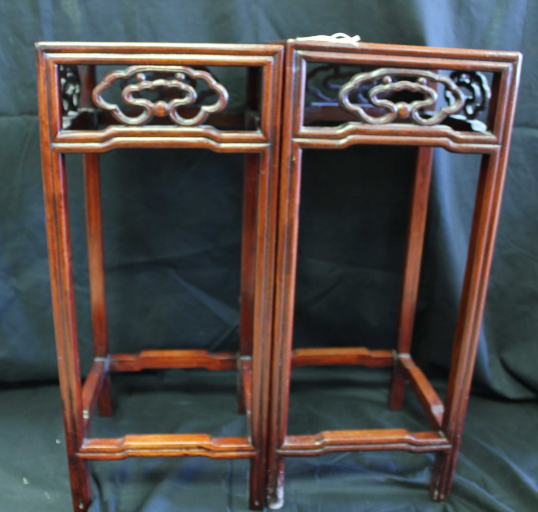 A PAIR OF CHINESE WOODEN PLANTER STANDS (1 of 5)