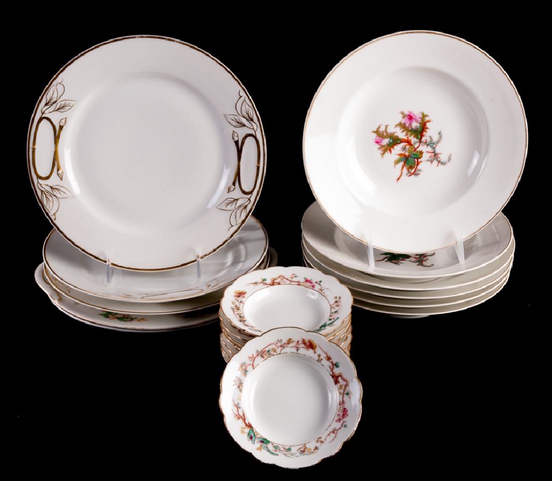 Haviland Limoges Dinnerware: Haviland dinnerware, assembled, comprising of approximately nineteen pieces to include: six Haviland and Company soup plates and three luncheon plates. Eight Haviland and Company fruit bowls marked fo