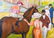 Walter Iler Horse Racing Scene Oil on Paper