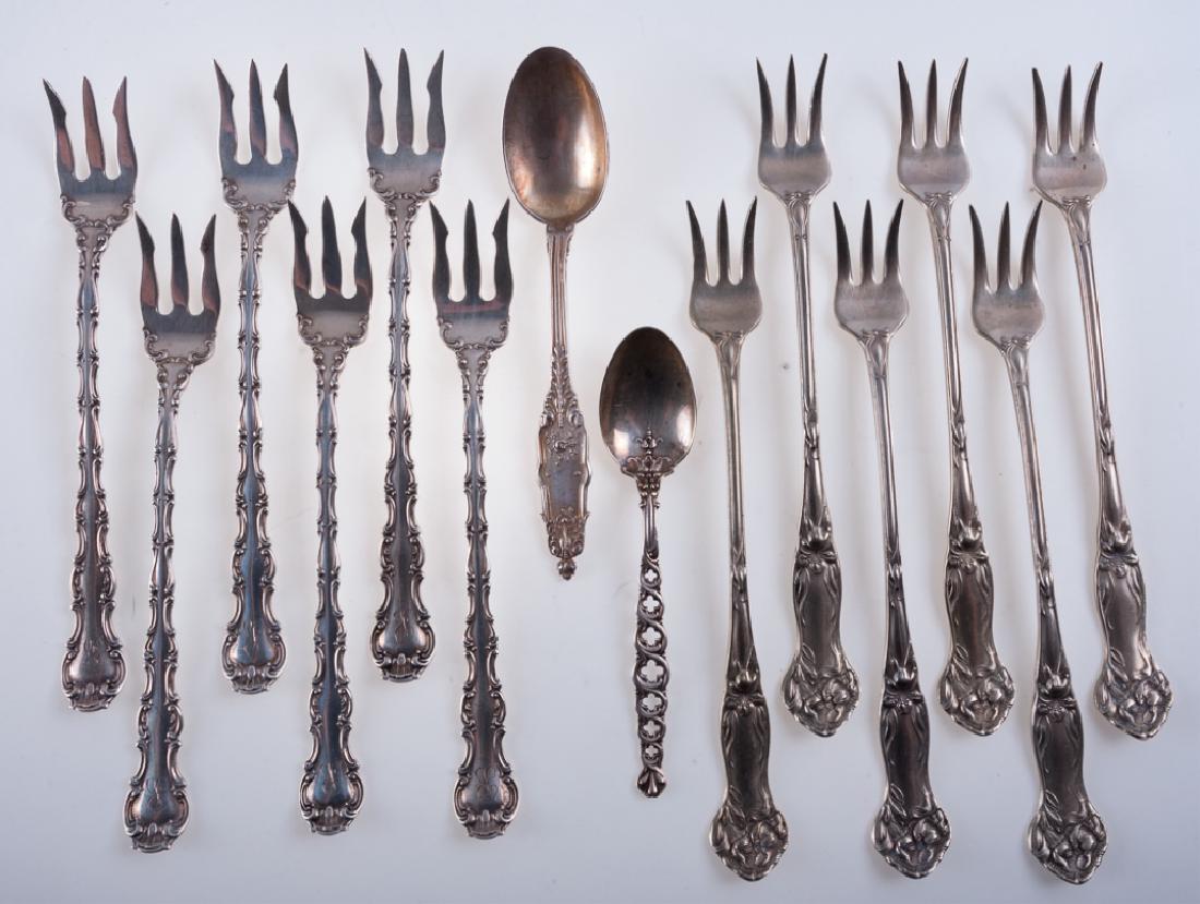 Silver Cocktail Forks and Demitasse Spoons